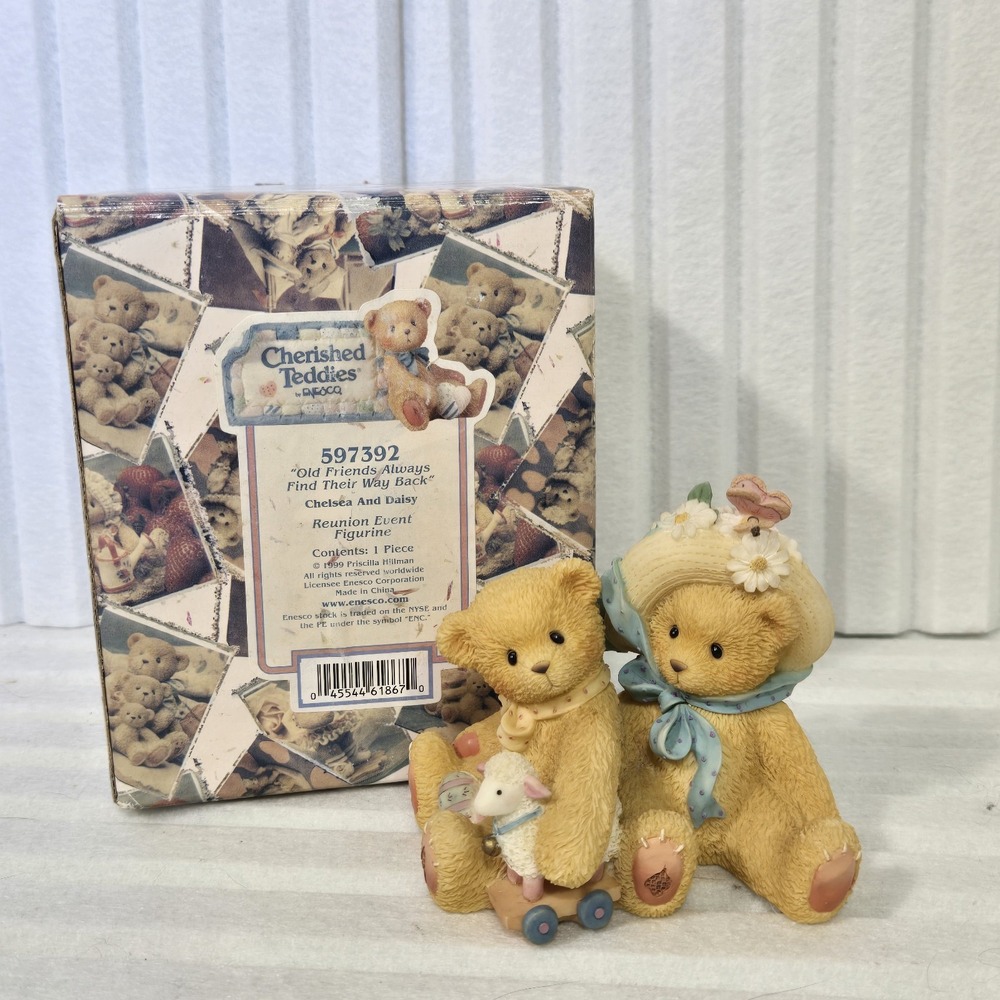 Cherished Teddies Chelsea Daisy Old Friends Always Find Way Back Figurine 597392
